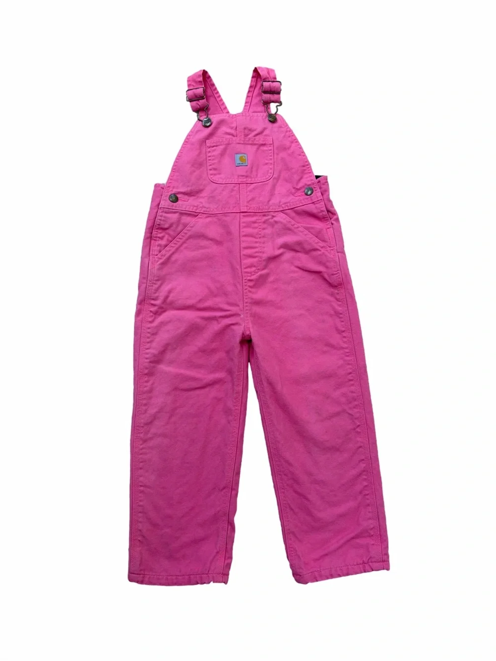 Carhartt Size 4T Pink Fleece Lined Canvas Bib Overalls Outdoors